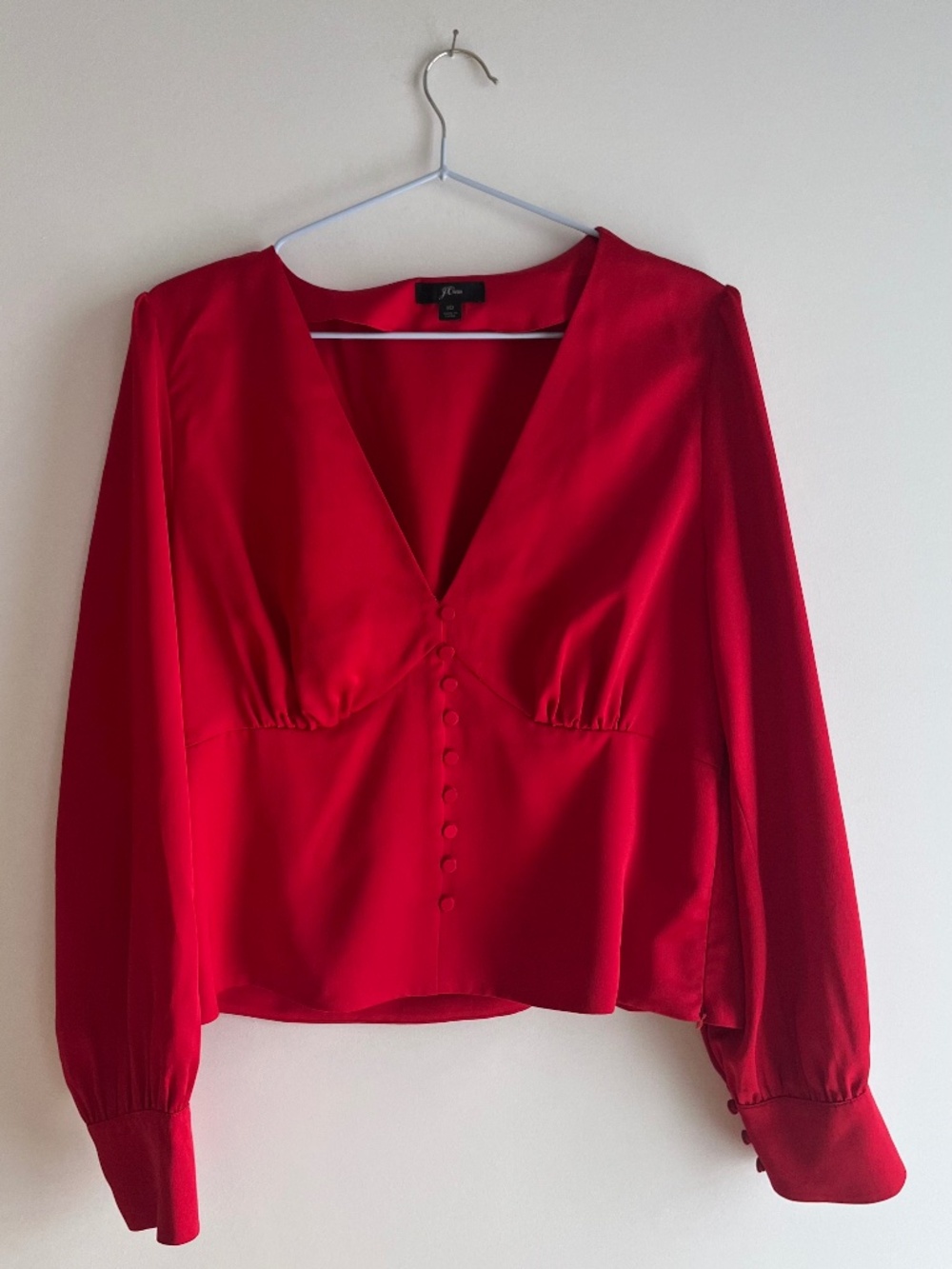 J.Crew romantic red buttoned blouse - Size 10